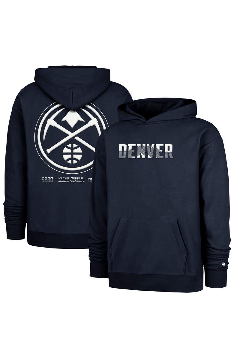 '47 Men's '47  Navy Denver Nuggets 2024/25 City Edition Double Crossover Foundation Pullover Hoodie, Main, color, 