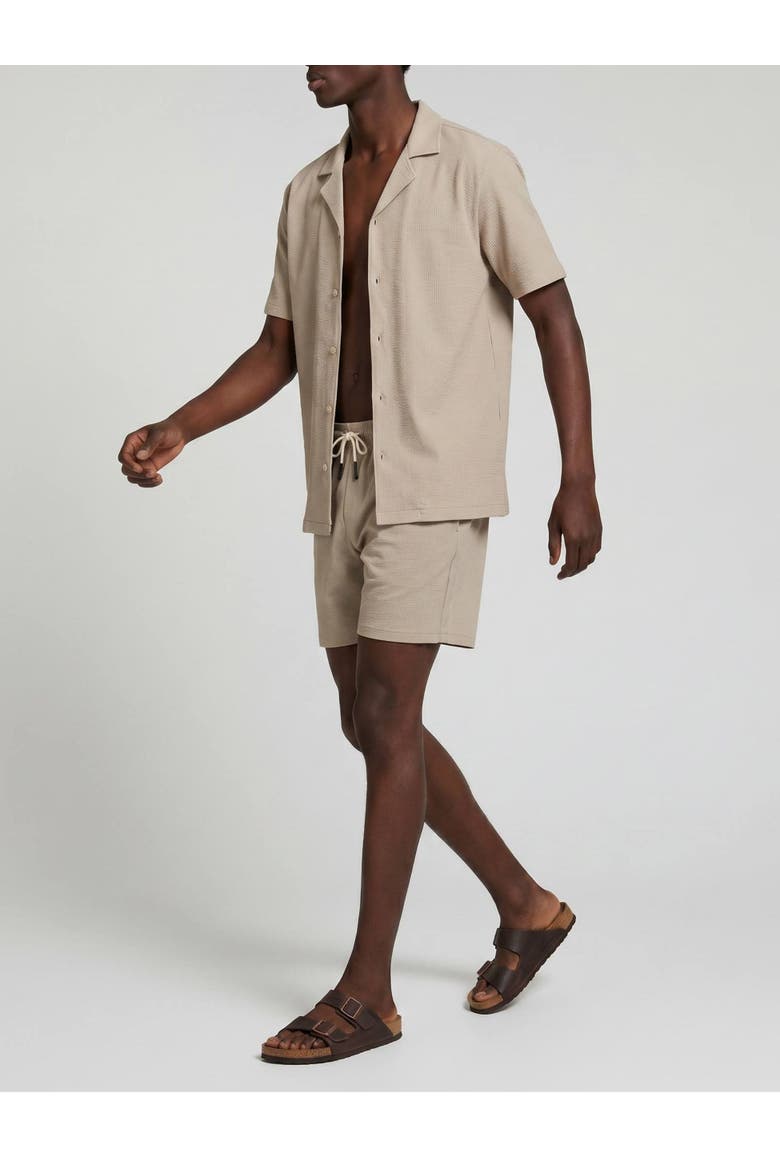 Short Sleeve Seersucker Shirt, Alternate, color, Stone