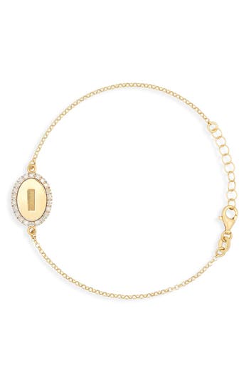 Meshmerise Diamond Initial Disc Bracelet In Gold