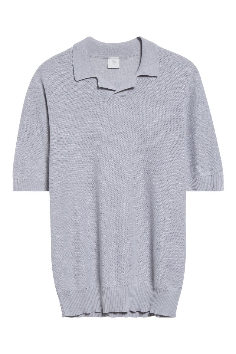 Short Sleeve Polo Sweater, Alternate, color, LIGHT MELANGE GREY