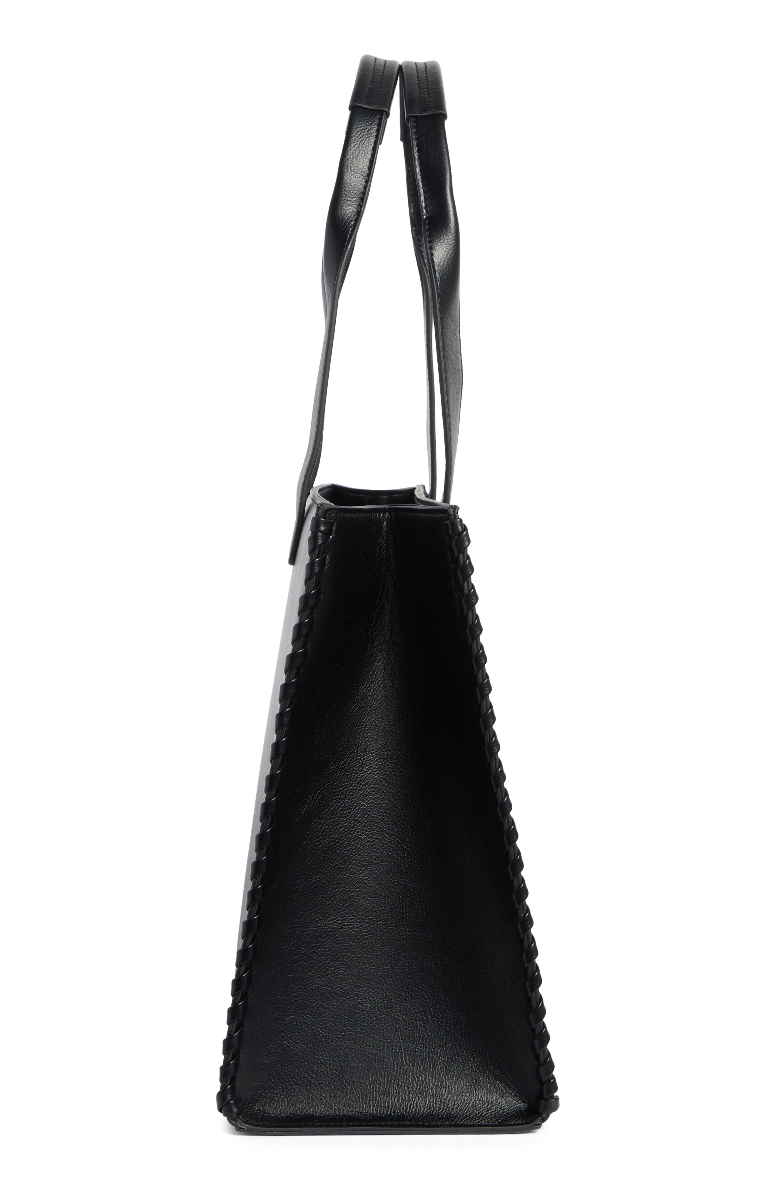 BCBG Whipstitch Tote, Alternate, color, Black
