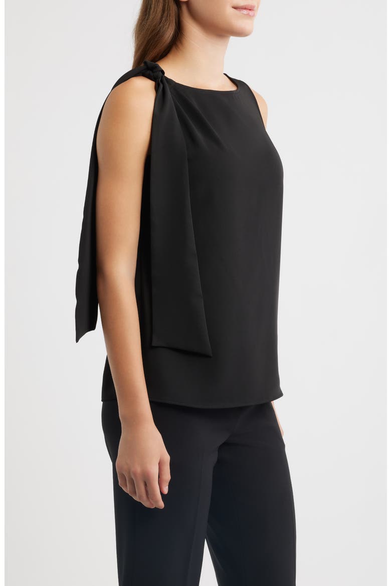 Tie Shoulder Sleeveless Top, Alternate, color, ANNE BLACK