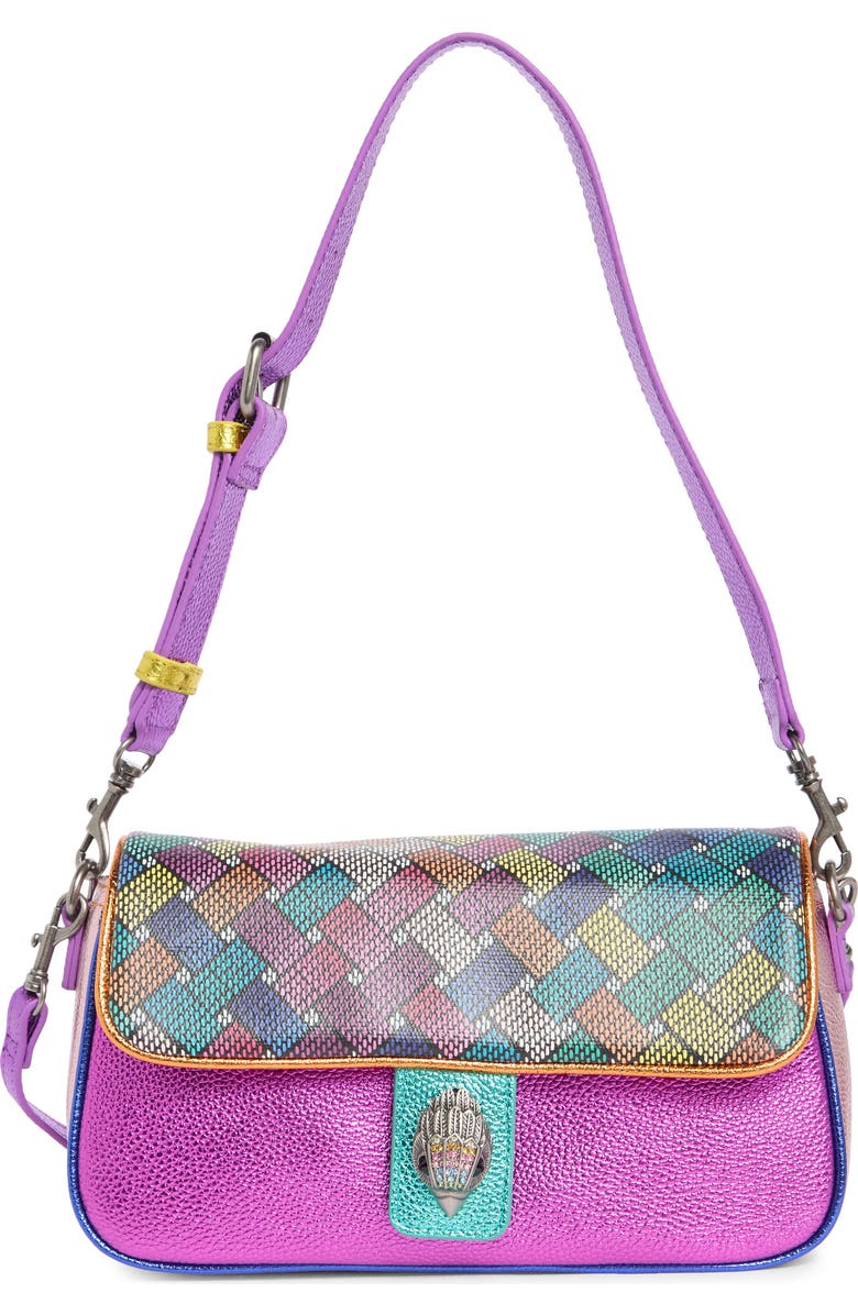 Kurt Geiger London Camden Flaplf Shoulder Bag, Main, color, Purple Multi