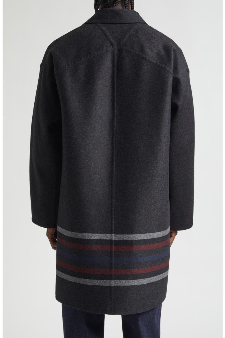 Double Face Wool & Cashmere Coat, Alternate, color, 1319 DARK GREY/ BLACK/ LAVA