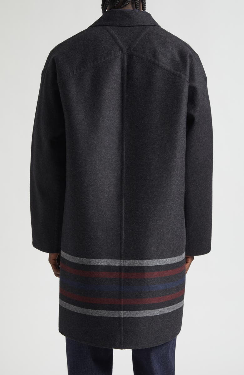 Bottega Veneta Double Face Wool & Cashmere Coat, Alternate, color, 1319 Dark Grey/ Black/ Lava