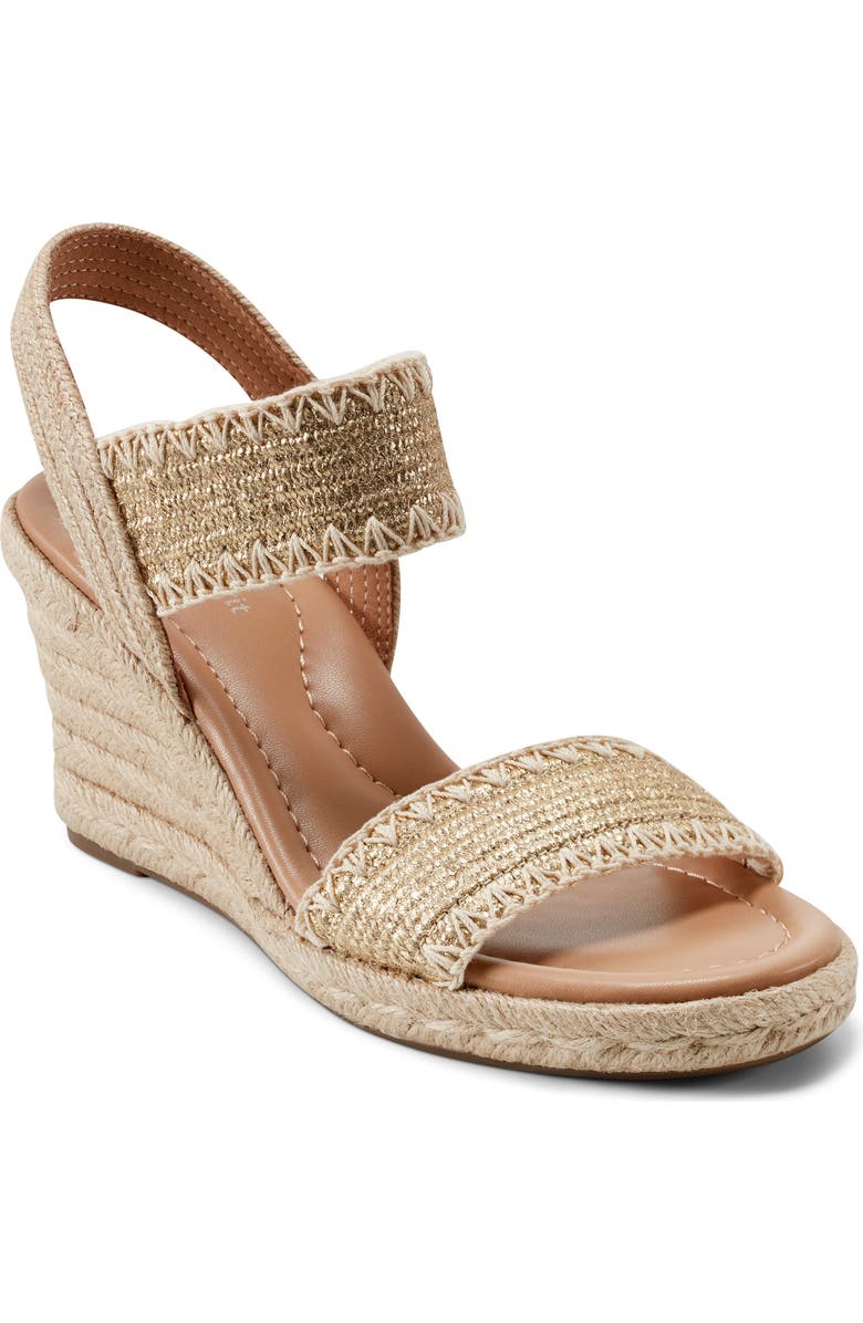 Easy Spirit Ariella Espadrille Wedge Sandal, Main, color, Metallic Gold