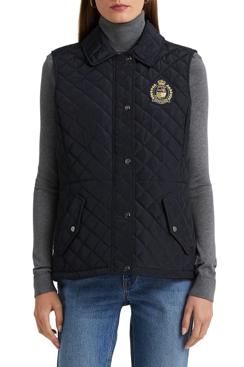 Quilted Vest, Main, color, DARK NAVY