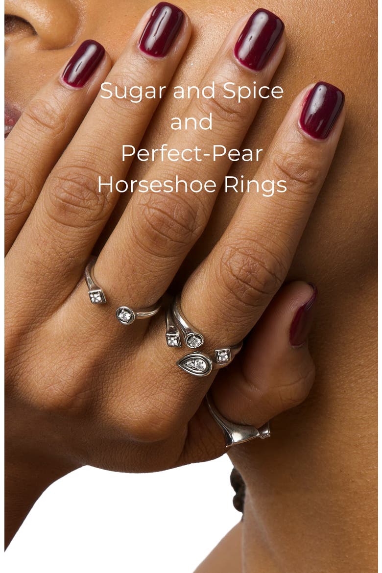 Sugar+Spice Horseshoe Ring, Alternate, color, Silver