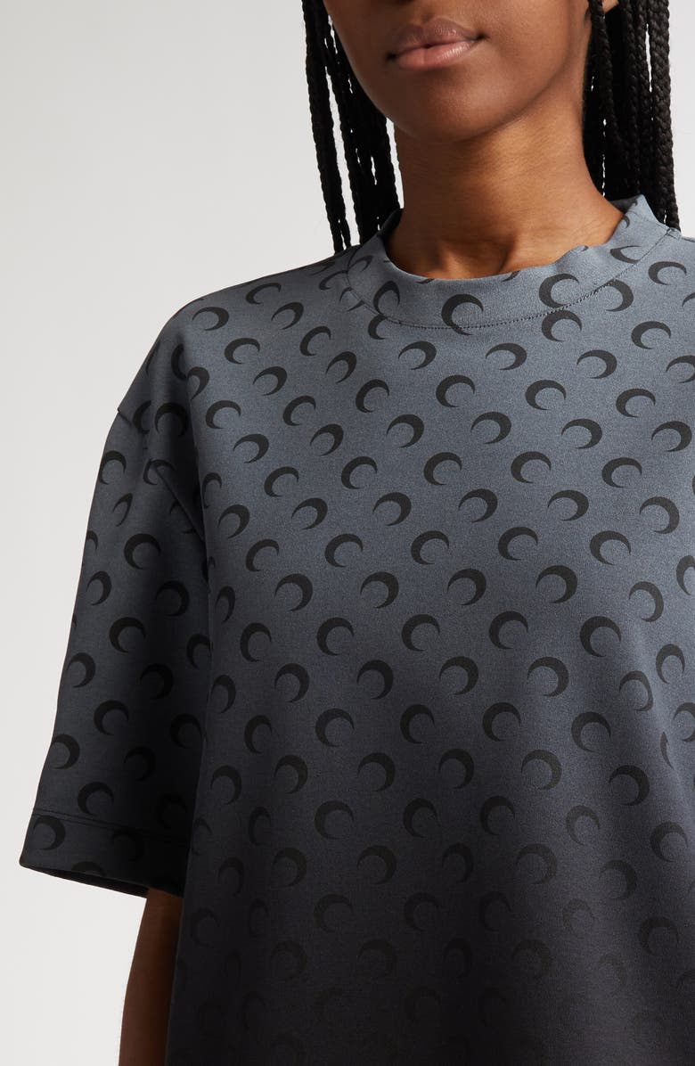 Marine Serre Moon Print Ombré Cotton T-Shirt, Alternate, color, 