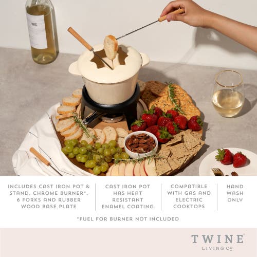 Twine Cast Iron Fondue Set In White