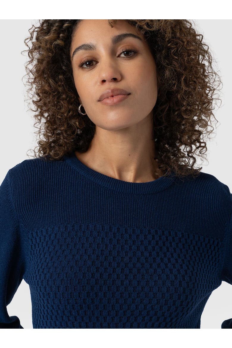Honeycomb Rib Sweater, Alternate, color, navy