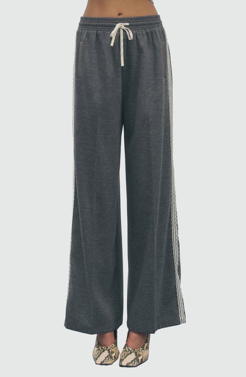 Jackson Wide Leg Pants with Lace Trim