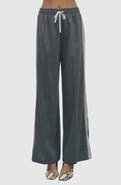 MAUDE CLUB Jackson Wide Leg Pants with Lace Trim