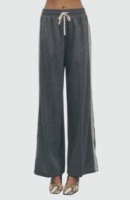 MAUDE CLUB Jackson Wide Leg Pants with Lace Trim
