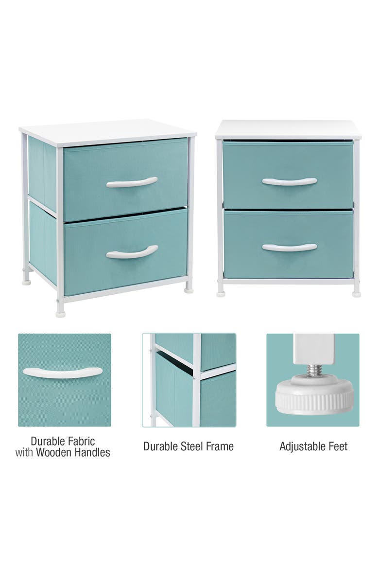 2-Drawer Chest Dresser, Alternate, color, AQUA