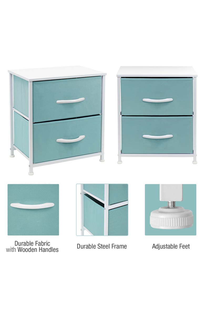 SORBUS 2-Drawer Chest Dresser, Alternate, color, Aqua