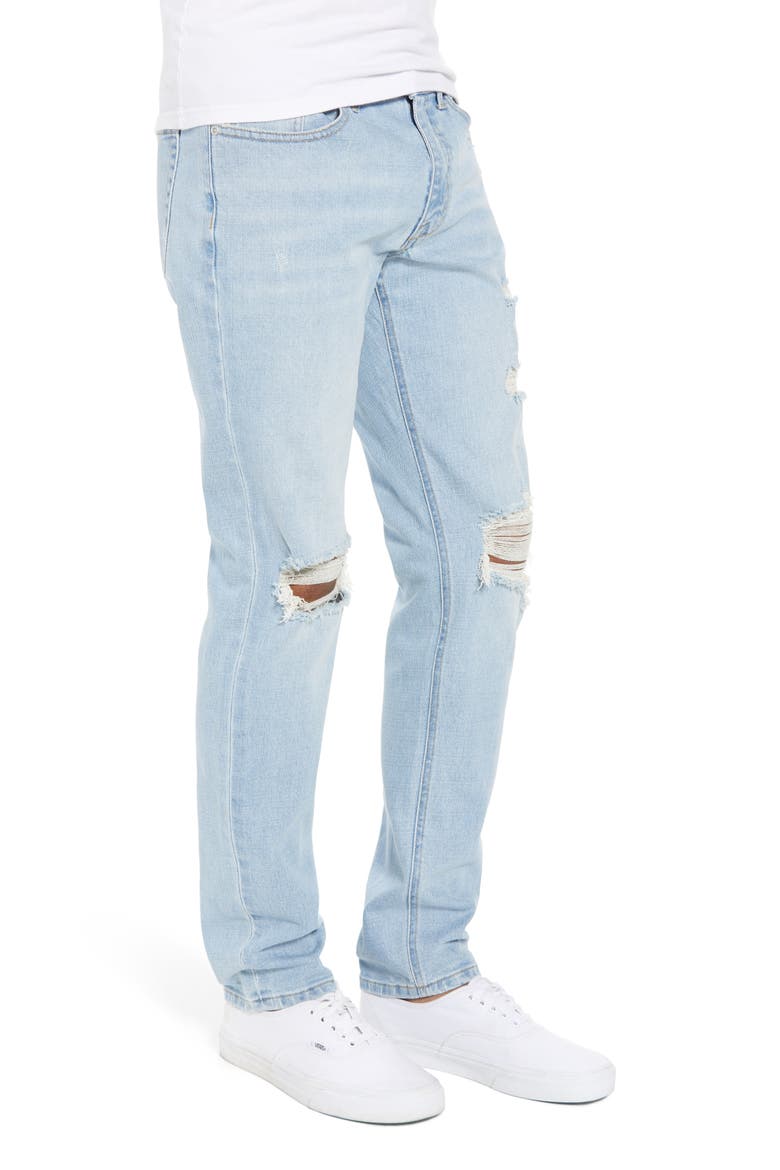 Ripped Skinny Fit Jeans, Alternate, color, BLUE CORGAN WASH