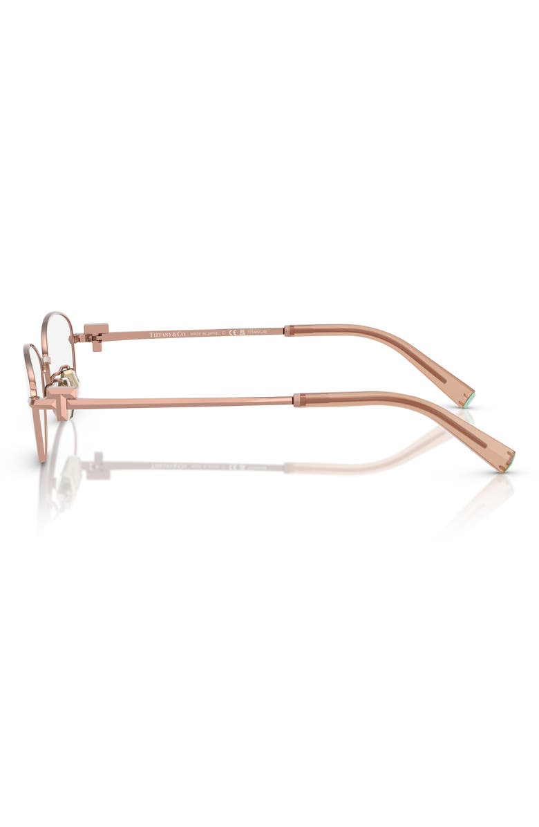 Tiffany & Co. 52mm Oval Optical Glasses, Alternate, color, Rose Gold