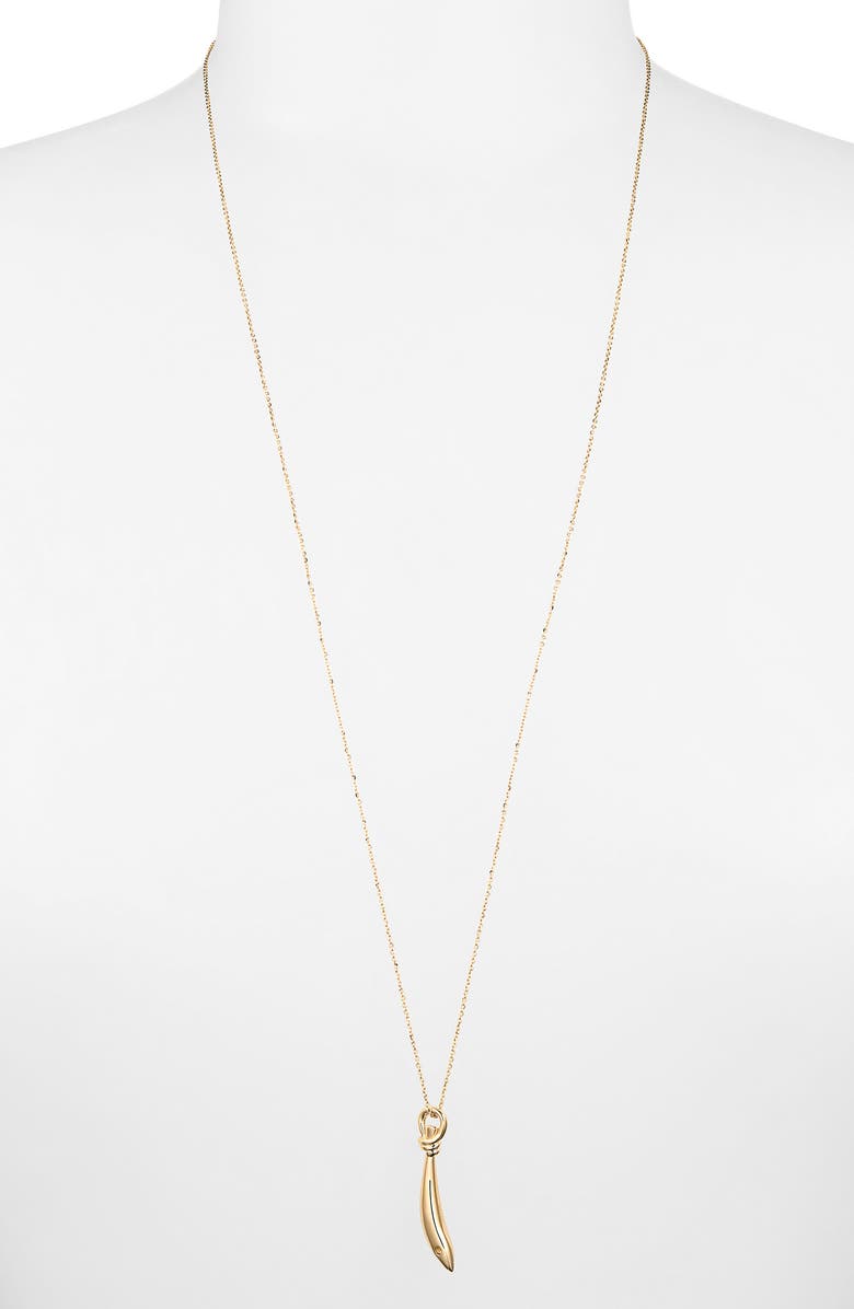 Bottega Veneta Sardine Long Pendant Necklace, Alternate, color, 8120 Yellow Gold