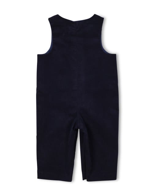 Florence Eiseman Corduroy Longall With Allover Embroidery In Black