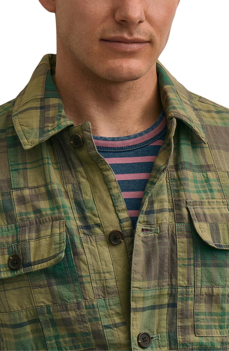 Brooks Brothers Patchwork Cotton Shirt Jacket, Alternate, color, Olive Madras Patchwork