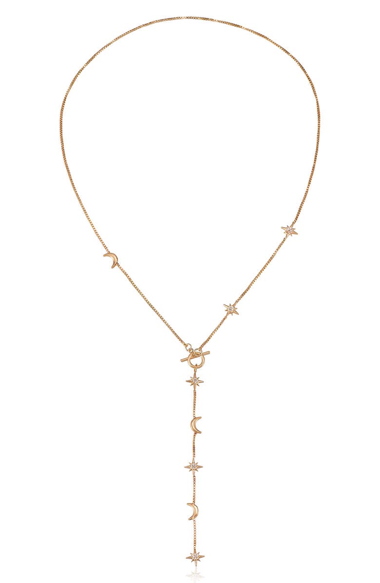 Ettika Moon Chain Lariat Necklace, Main, color,