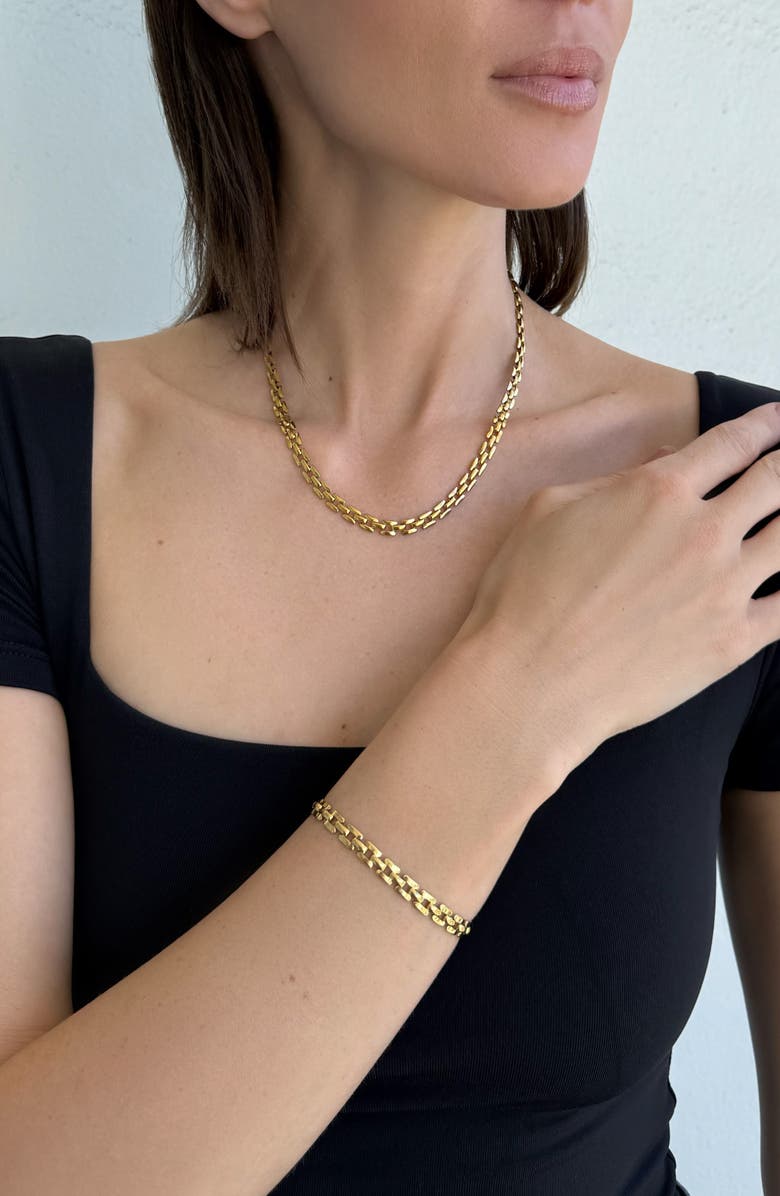 Adornia Geometric Link Chain Bracelet, Alternate, color, 