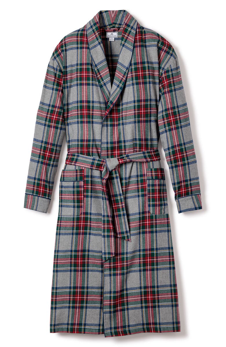 Petite Plume Westinster Tartan Cotton Flannel Robe, Alternate, color, 