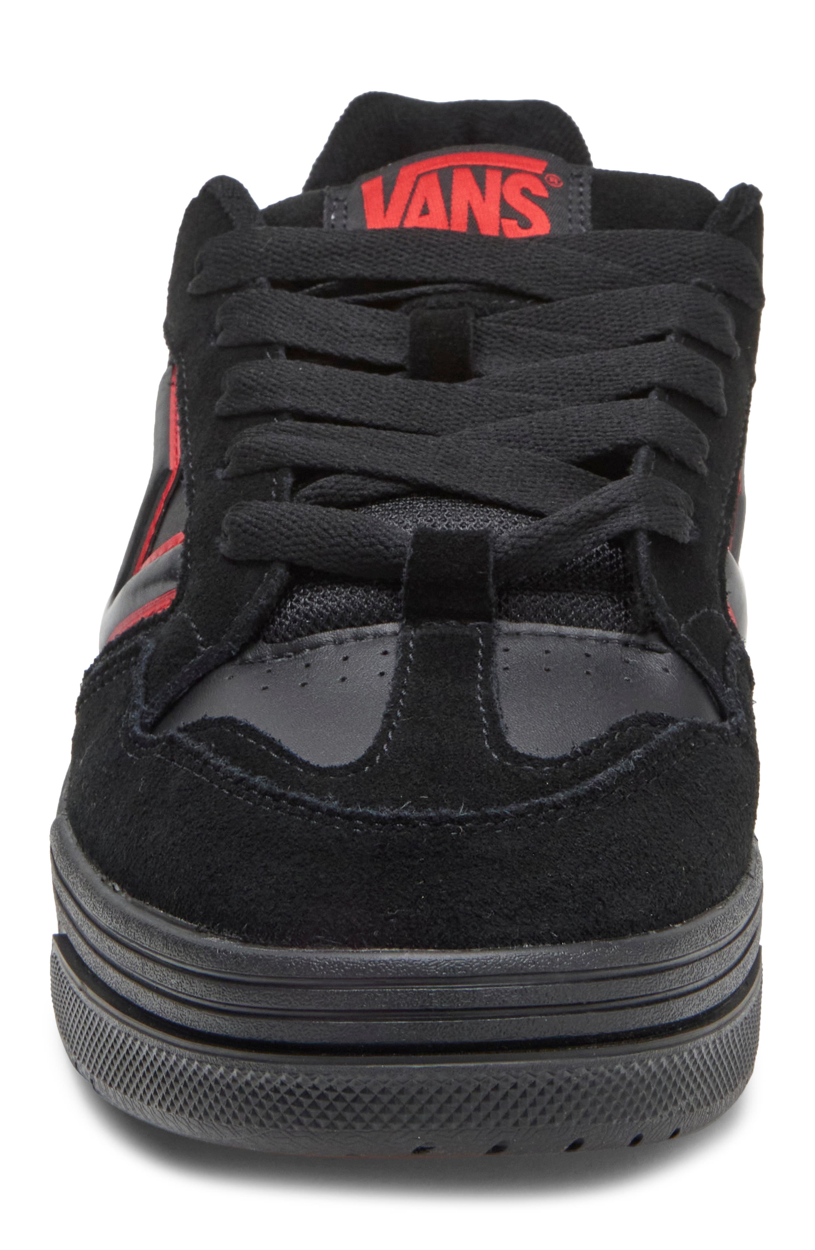 Upland Faux Leather Sneaker, Alternate, color, BLACK/ RED