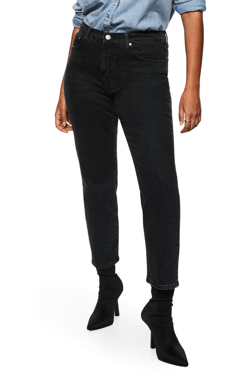 MANGO High Waist Crop Slim Jeans, Alternate, color,