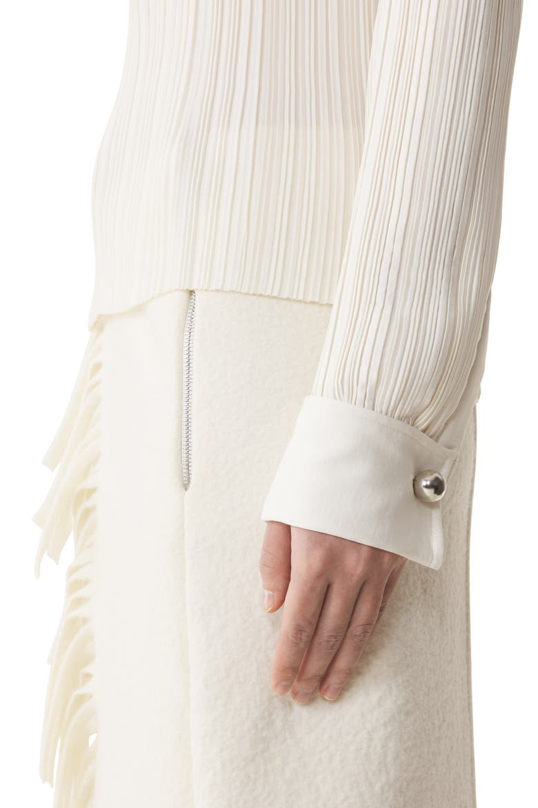 Pleated Charmeuse Top, Alternate, color, Milk