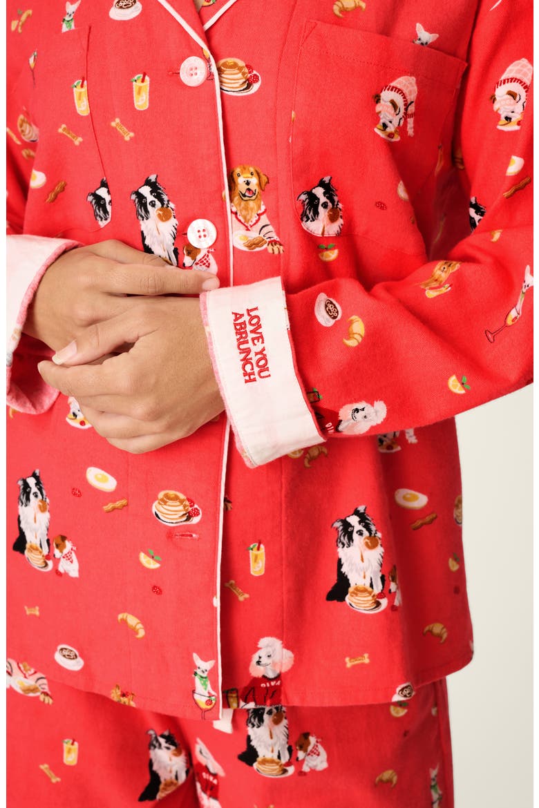 Flannel Pajamas, Alternate, color, DARK CORAL