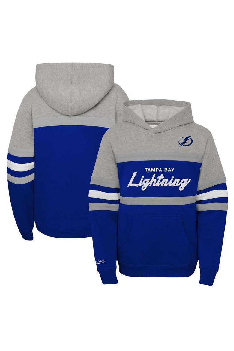 Youth Mitchell & Ness Blue Tampa Bay Lightning Head Coach Pullover Hoodie, Main, color, Blue