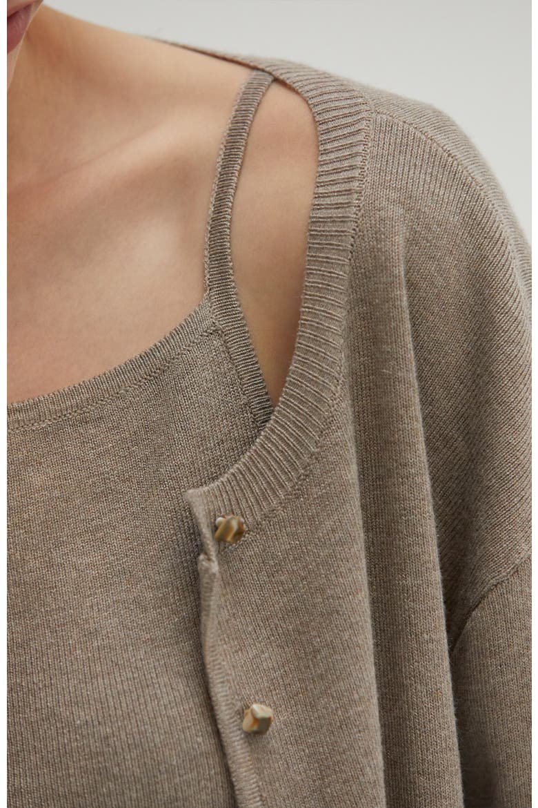 Cardigan Set, Alternate, color, Taupe