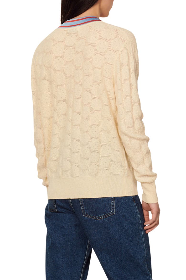 Lorenzo V-Neck Wool & Cashmere Sweater, Alternate, color, ECRU