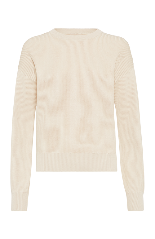 Brunello Cucinelli Beige Monili Cotton Sweater In Butter
