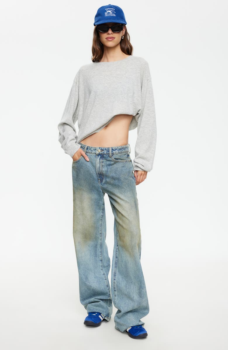 LIONESS Top Model Low Rise Baggy Jeans, Alternate, color, Stone Blue