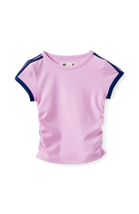 Kid's Soft Stretch Active Gathered Short Sleeve Baby Tee