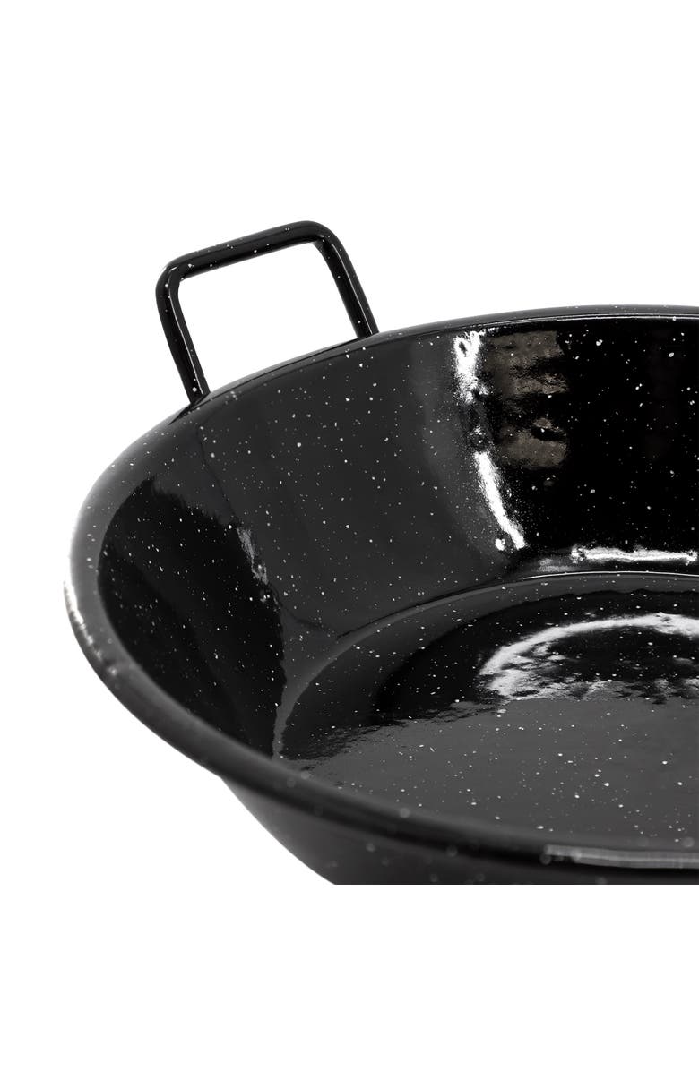 OSTER Castillo 9.5in Enameled Steel Paella Pan, Alternate, color, Speckle Black
