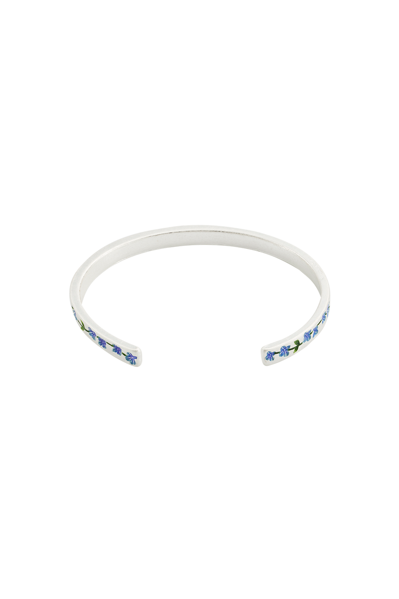 Forget Me Not Silver Bangle, Alternate, color, Silver