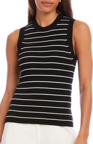 Karen Kane Stripe Rib Sweater Tank