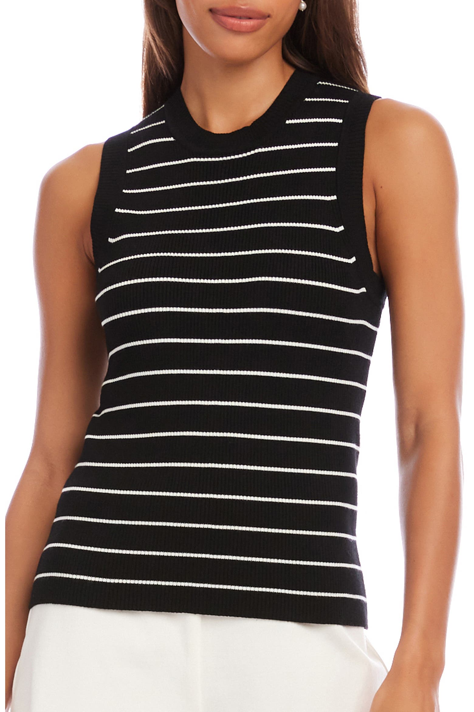 Small Ribs Rack Karen Kane Stripe Rib Sweater Tank (Women) | Nordstromrack