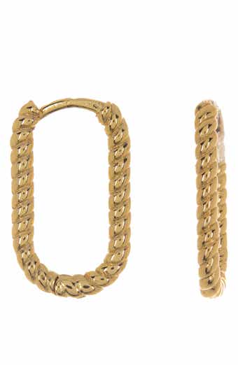NORDSTROM RACK Oval Rope Hoop Earrings
