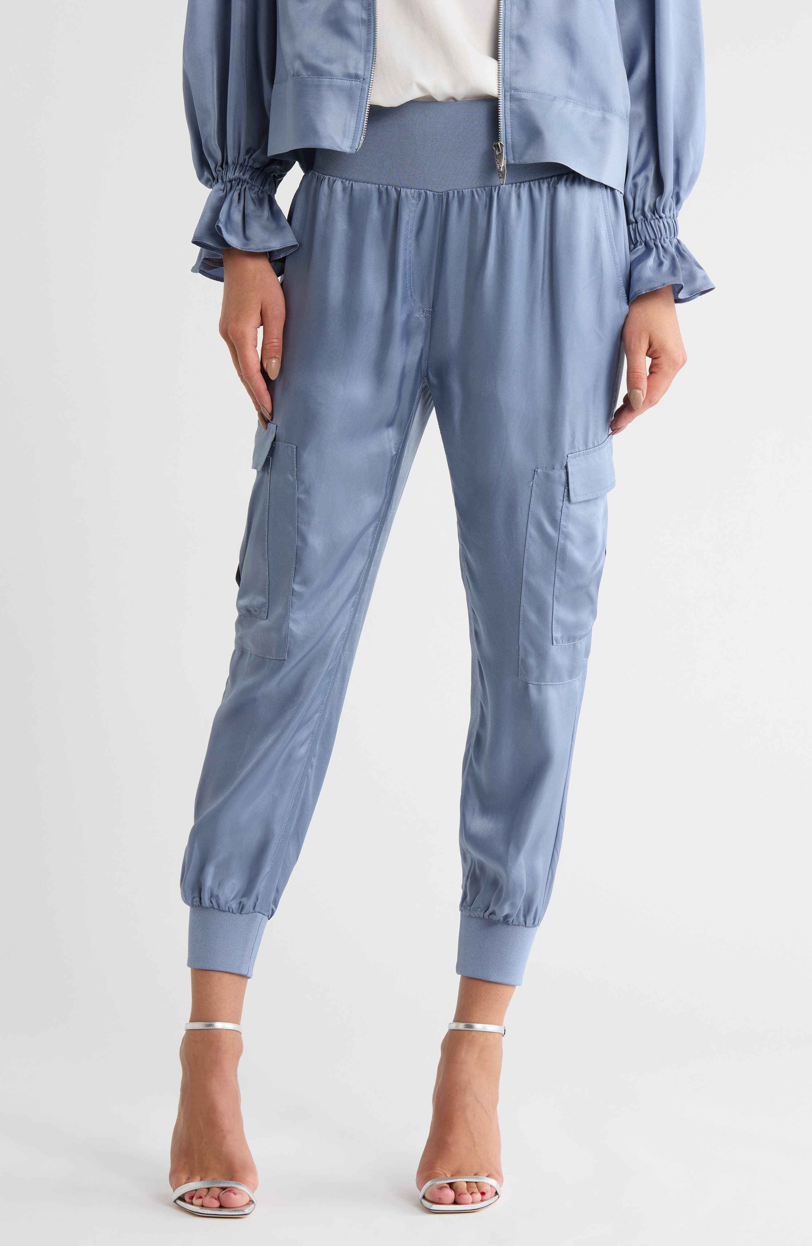 Cinq à Sept Giles Cupro Crop Cargo Joggers