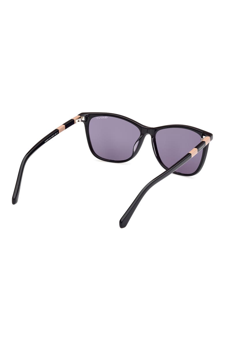 Square Sunglasses, Alternate, color, SHINY BLACK / SMOKE