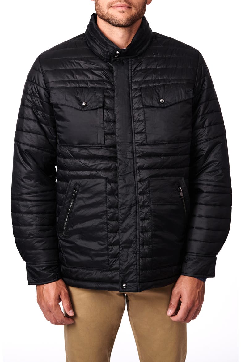 Pathfinder Lightweight Quilted Water Resistant Jacket, Main, color, BLACK