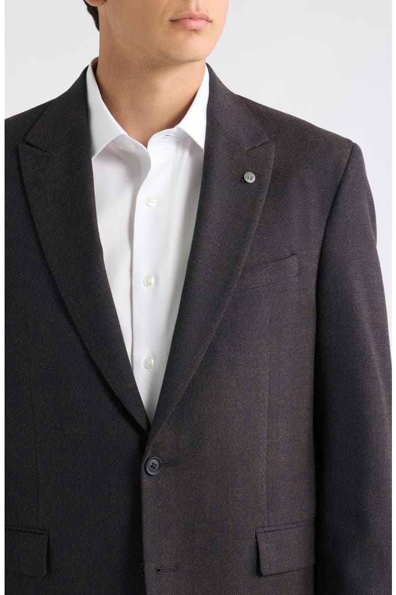 Rawdon Herringbone Sport Coat, Alternate, color, BURGUNDY