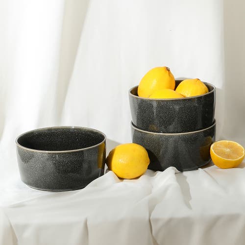 Stone Lain Eden Stoneware 4-piece Bowl Set In Gray