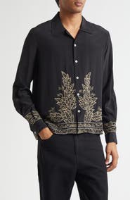 Bode Beaded Epoque Silk Button-Up Shirt