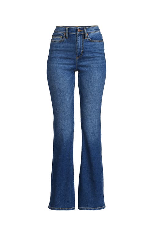 Lands' End Denim High Rise Skinny Flare Jeans In Indigo Tide Blue